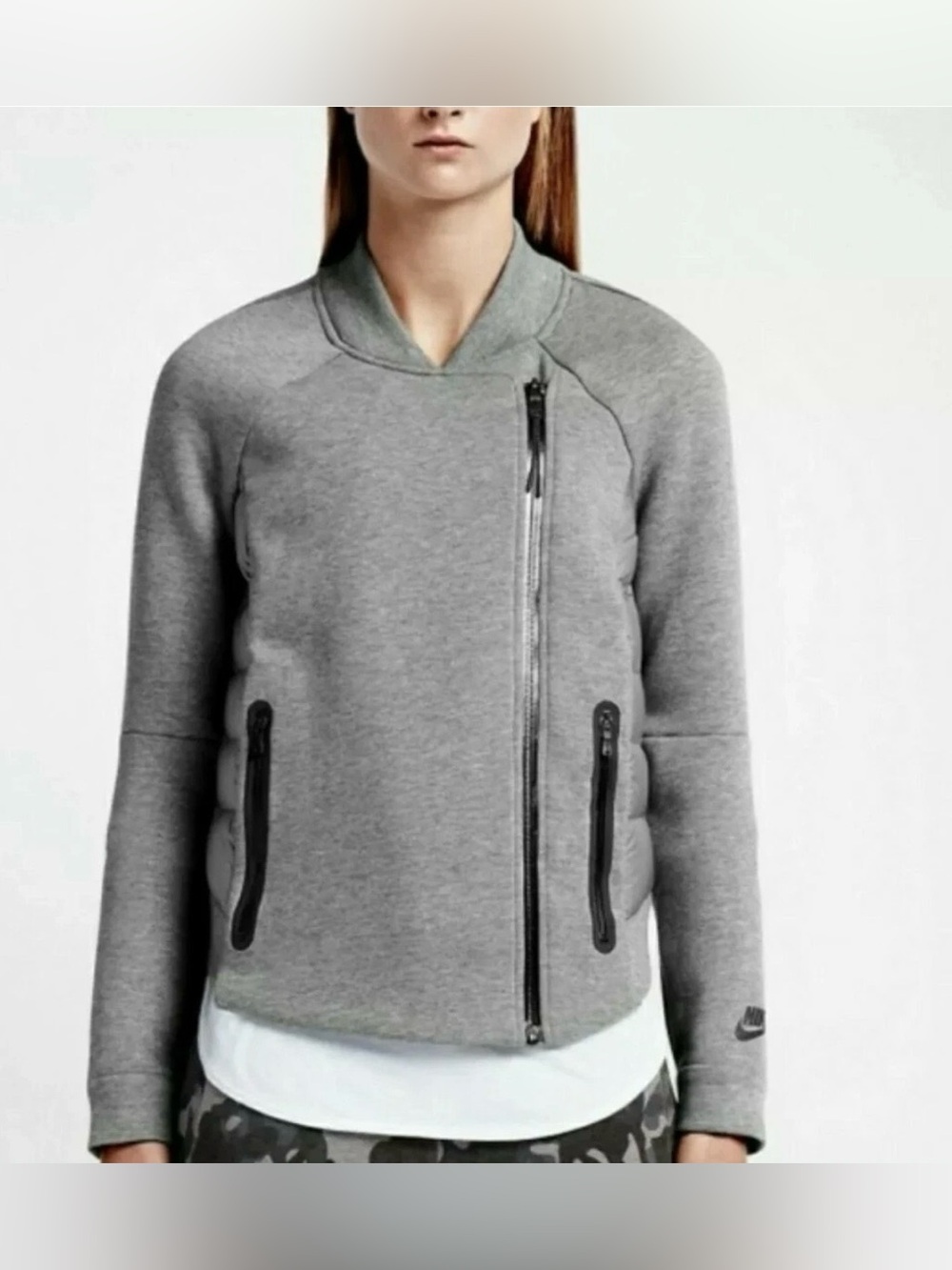 Nike Tech Aeroloft 800 Down Insulated Full Zip Moto Jacket Women’s Size S